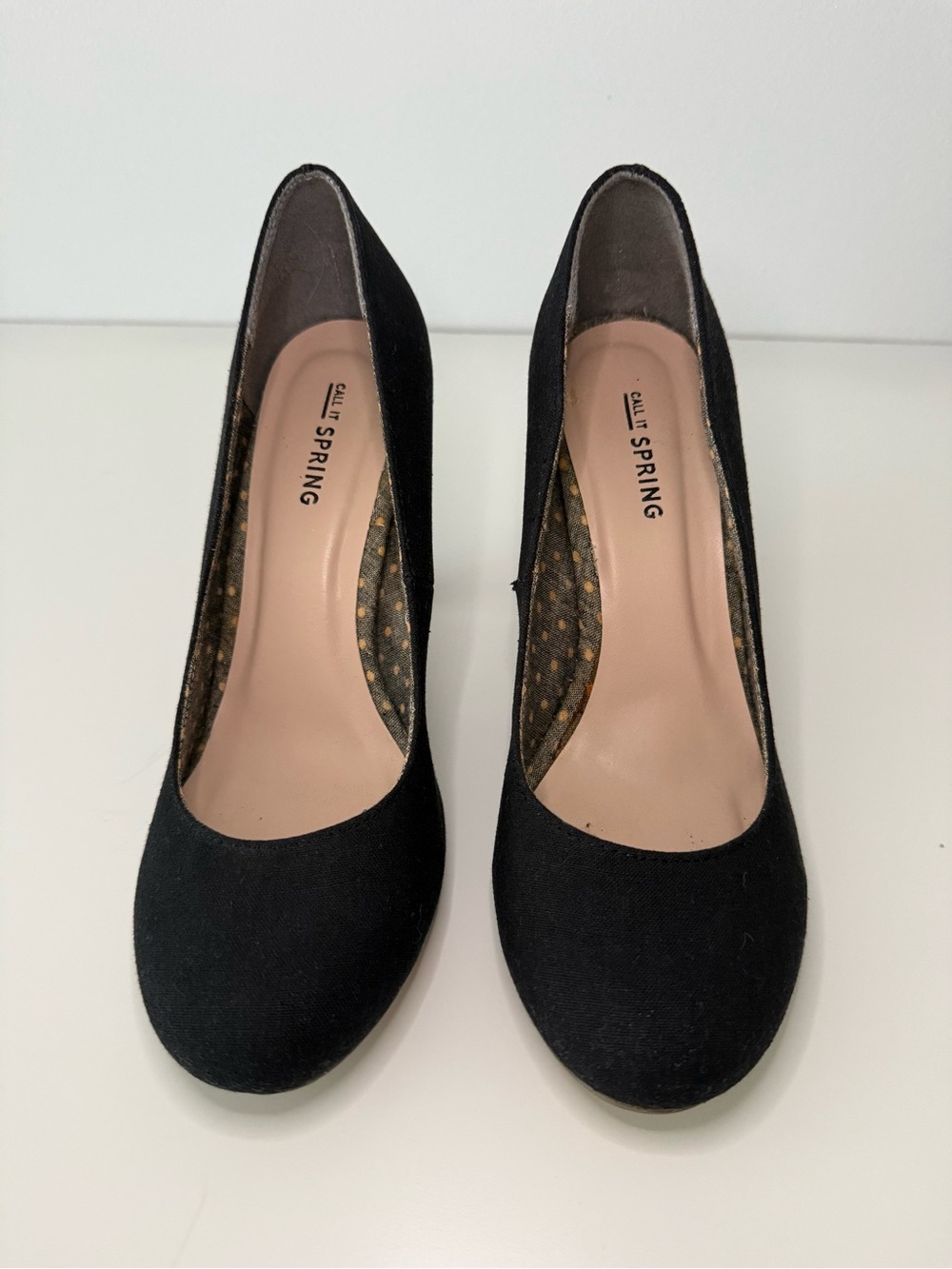 Call It Spring Black Round Toe Pumps 3.5” Heel | Size 7